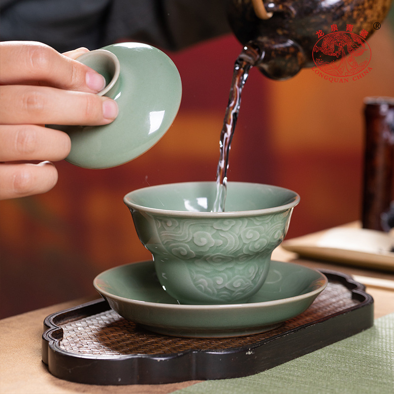 Hochwertige Celadon Gaiwan San – Celadon Ceramic Cup Bewertung und Preis