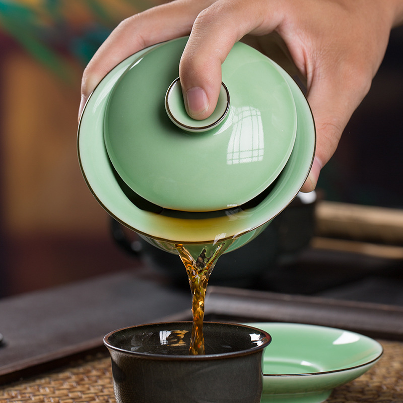 Hochwertiges Celadon Gaiwan Se – Celadon Ceramic Cup Bewertung und Preis